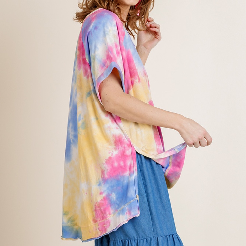 NEW Multi Tie Dye Oversized Tee - Picture 4 of 6